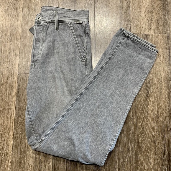 G Star Raw Jeans Men's 30x34 Gray Grip 3D Relaxed Tapered Denim